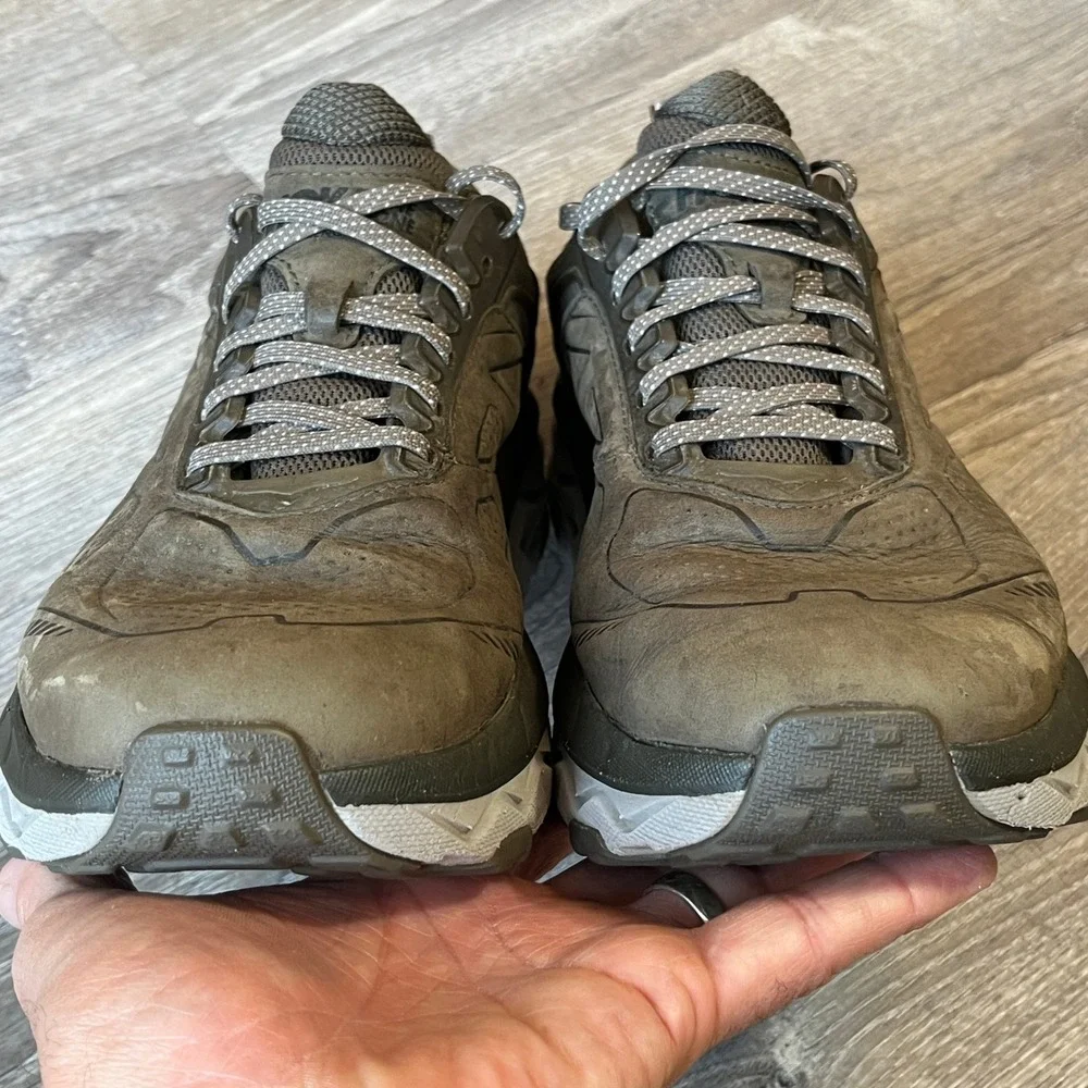 Hoka One One Challenger Low GTX Olive Brown Waterproof Hiking Shoes Womens 10